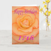 Carte Joyeuse 17ème Fleur d'anniversaire (Fleur jaune)