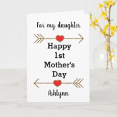 Carte Joyeuse 1ère fête des mères fille (Fleur jaune)