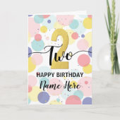 Carte Joyeuse 2e anniversaire Pastel Rainbow Gold Woman (Devant)