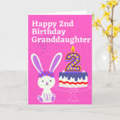 Carte Joyeuse 2e anniversaire petite-fille (Fleur jaune)