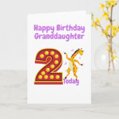 Carte Joyeuse 2e anniversaire petite-fille (Fleur jaune)