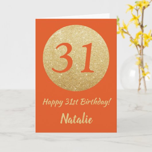 Carte Joyeuse 31e anniversaire Orange and Gold Parties s (Fleur jaune)