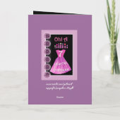 Carte Joyeuse 7ème anniversaire Princesse - Robe Rose &  (Dos)