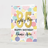 Carte Joyeuse 85e anniversaire Pastel Rainbow Gold Woman (Devant)
