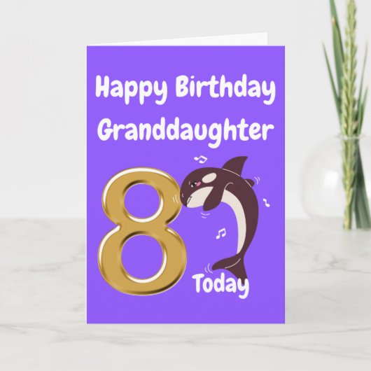 Carte Joyeuse 8 anniversaire petite-fille (Devant)