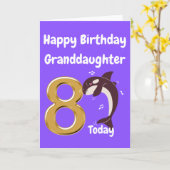 Carte Joyeuse 8 anniversaire petite-fille (Fleur jaune)