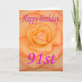 Carte Joyeuse 91e Fleur d'anniversaire (Devant)