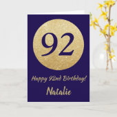 Carte Joyeuse 92e Parties scintillant d'anniversaire de  (Fleur jaune)