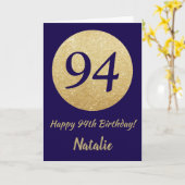 Carte Joyeuse 94e anniversaire Parties scintillant de la (Fleur jaune)