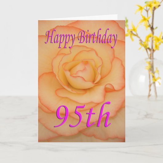 Carte Joyeuse 95e Fleur d'anniversaire (Fleur jaune)