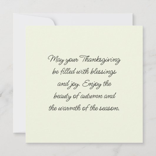 Carte Joyeuse Action de grâce (Dos)