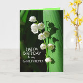 Carte Joyeuse amie d'anniversaire Lily de la vallée (Fleur jaune)