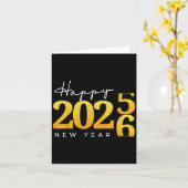 Carte Joyeuse année 2026 Soirée du Nouvel An (Fleur jaune)