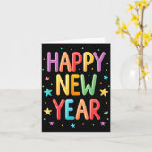 Carte Joyeuse année festive lumineuse colorée mignonne (Fleur jaune)