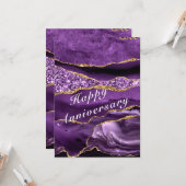 Carte Joyeuse Anniversaire - Agate Violet Violet O (Devant/Arrière en situation)