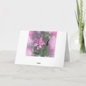 Carte Joyeuse Anniversaire Fleurs Lys Violet Rose (Dos)