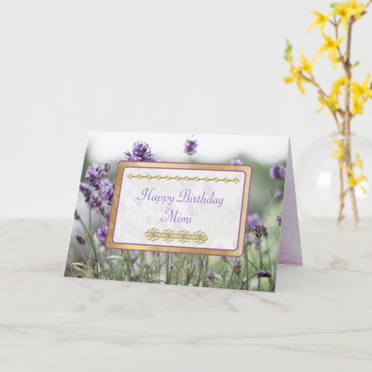 Carte Joyeuse Anniversaire Mimi Lavender Fields (Fleur jaune)