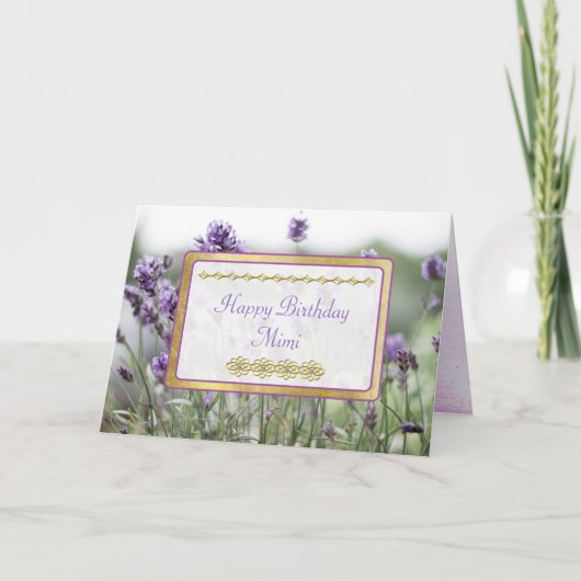 Carte Joyeuse Anniversaire Mimi Lavender Fields (Devant)
