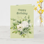 Carte Joyeuse aquarelle d'anniversaire de belles fleurs (Fleur jaune)