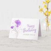 Carte Joyeuse aquarelle d'anniversaire fleur de pavot po (Fleur jaune)