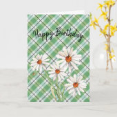 Carte Joyeuse aquarelle d'anniversaire sur Plaid (Fleur jaune)