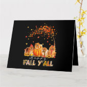 Carte Joyeuse Automne à Tous Pomeranian Amateur de l'Aut (Fleur jaune)