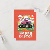 Carte Joyeuse Aventure de Monster Truck à Pâques  (Devant/Arrière en situation)