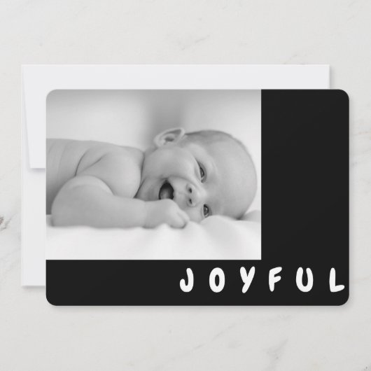 Carte Joyeuse B/W Enfant Photo Black Holiday (Devant)