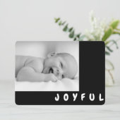 Carte Joyeuse B/W Enfant Photo Black Holiday (Debout devant)