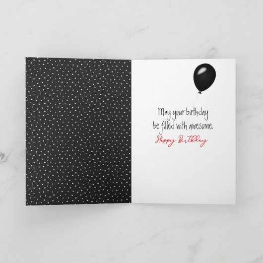 Carte Joyeuse bâton d'anniversaire fille avec ballons (Intérieur)