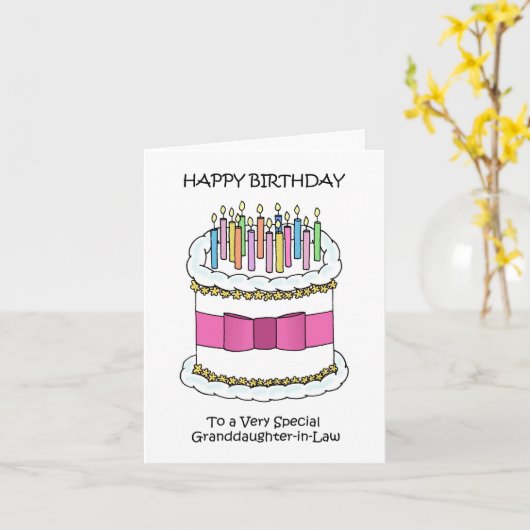 Carte Joyeuse belle-fille d'anniversaire (Fleur jaune)