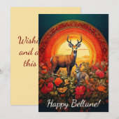 Carte Joyeuse Beltane Cerf & Lièvre (Devant / Derrière)