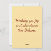 Carte Joyeuse Beltane Cerf & Lièvre (Dos)