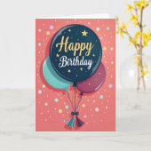 Carte Joyeuse Boule Dorée (Fleur jaune)