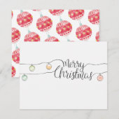 Carte Joyeuse calligraphie de Noël avec chaîne de vacanc (Devant / Derrière)