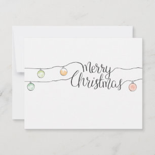 Carte Joyeuse calligraphie de Noël avec chaîne de vacanc