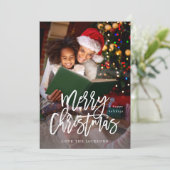 Carte Joyeuse calligraphie de Noël Photo verticale (Debout devant)