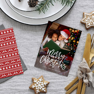 Carte Joyeuse calligraphie de Noël Photo verticale