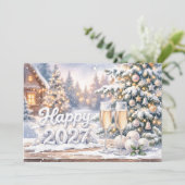 Carte Joyeuse célébration du Nouvel An 2027 (Debout devant)