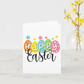 Carte Joyeuse Chasse aux oeufs de lapin de Pâques Fête d (Fleur jaune)