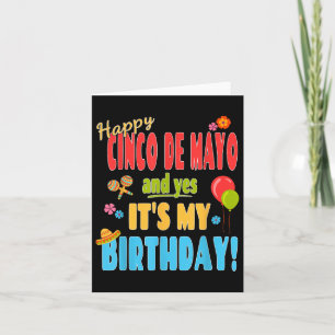 Carte Joyeuse chemise d'anniversaire Cinco De Mayo - 5 m