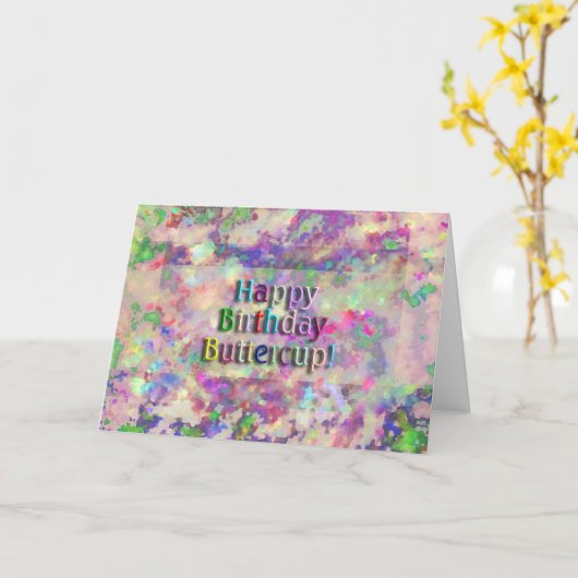Carte Joyeuse coupe de papillon d'anniversaire ! (Fleur jaune)