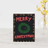 Carte Joyeuse couronne de Noël (Fleur jaune)