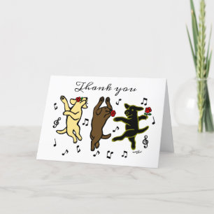 Carte Joyeuse danse Labrador Trio Merci