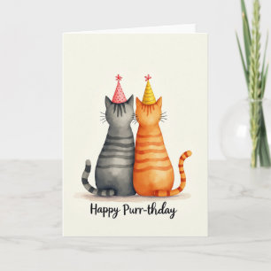 Carte Joyeuse de Chats Rayés
