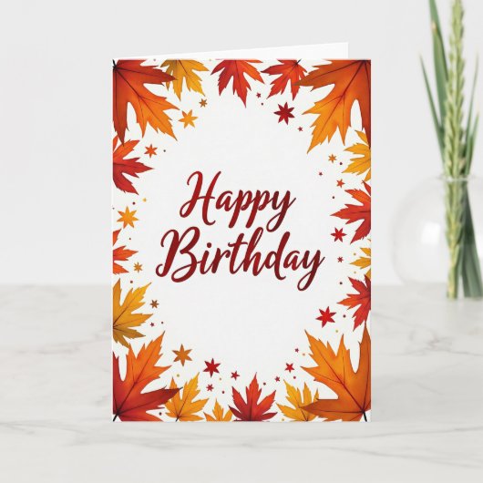 Carte Joyeuse de Feuilles d'Automne (Devant)