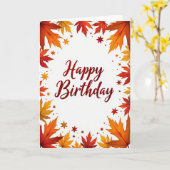 Carte Joyeuse de Feuilles d'Automne (Fleur jaune)