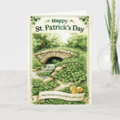 Carte Joyeuse de la Saint-Patrick – Trèfles Verts (Devant)