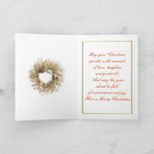 Carte Joyeuse de Noël Red Gold Wreath (Intérieur)