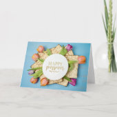 Carte Joyeuse de Pâque avec Tulipes & Matzo | Mode (Devant)
